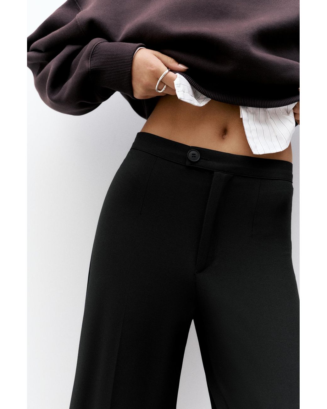 Pull&Bear Blue Darted Smart Trousers