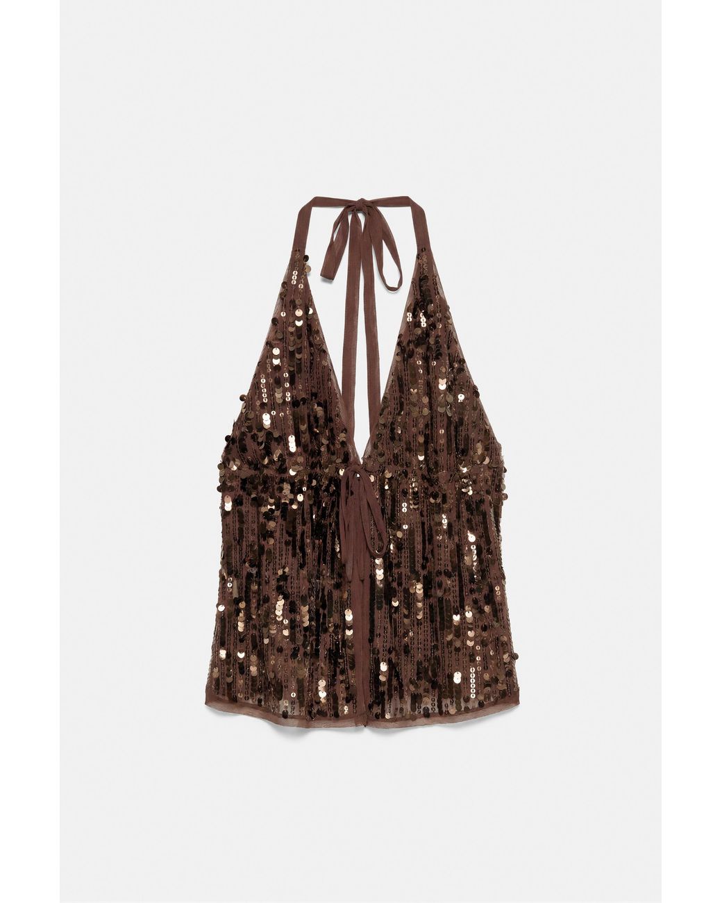 Pull&Bear Blue Sequin Halter Top