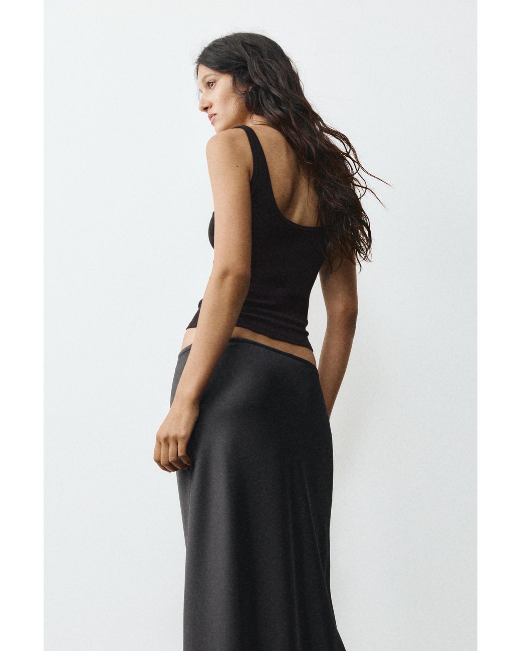 Pull&Bear Black Modal Tank Top