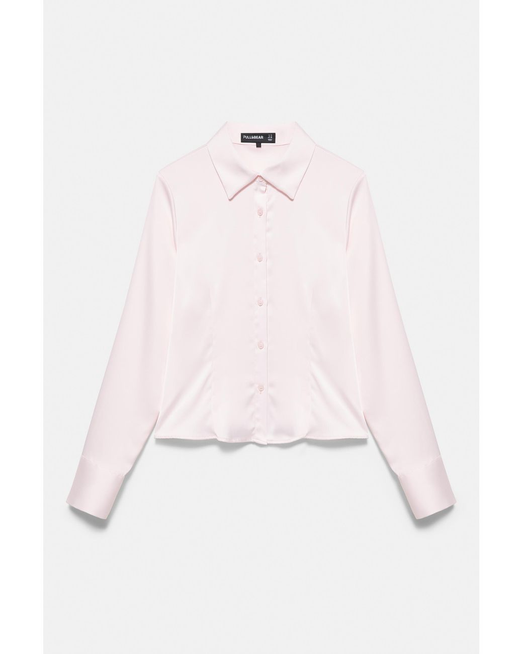 Pull&Bear Gray Fitted Satin Shirt