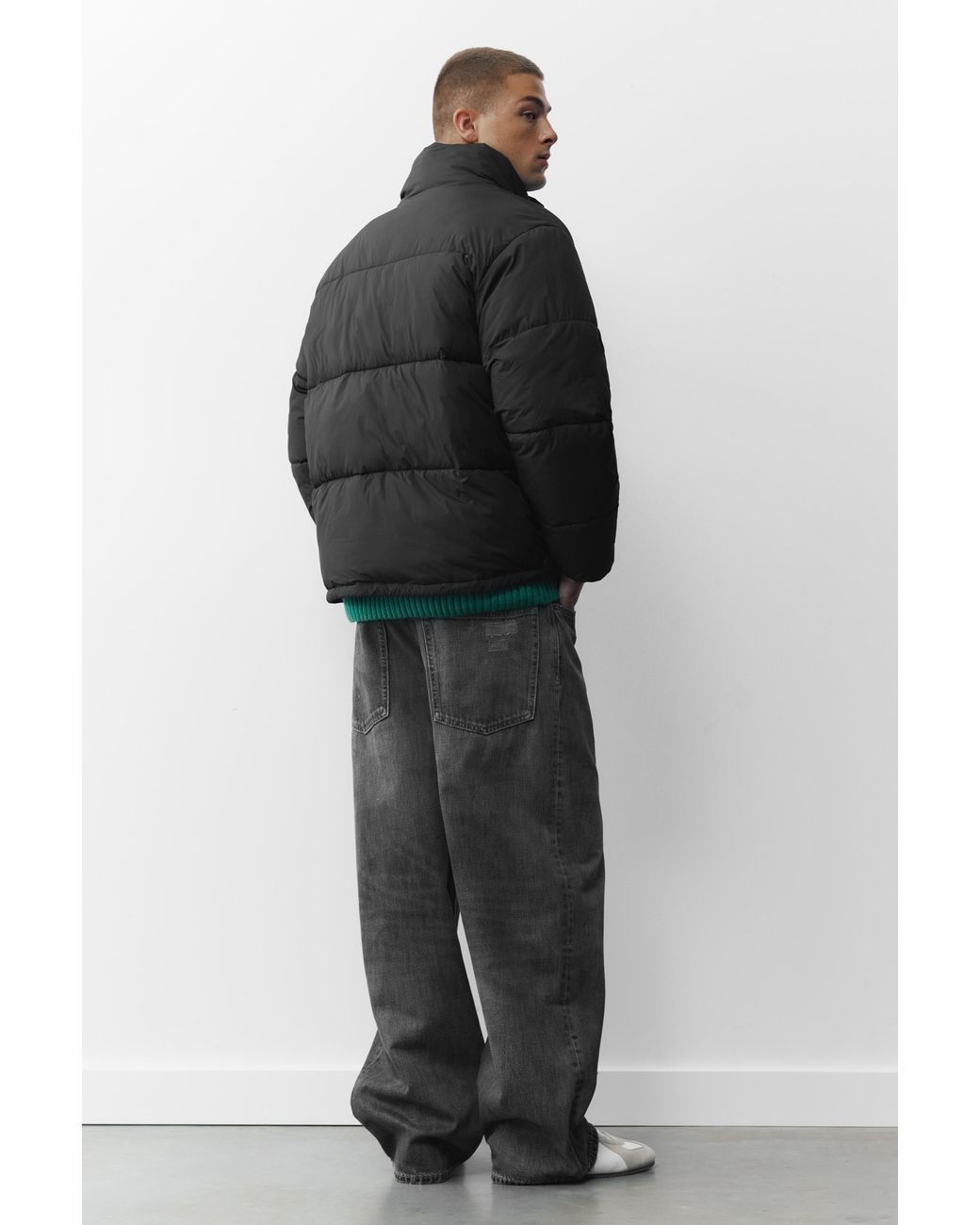 Giubbotto Imbottito Collo Alto di Pull&Bear in Black da Uomo