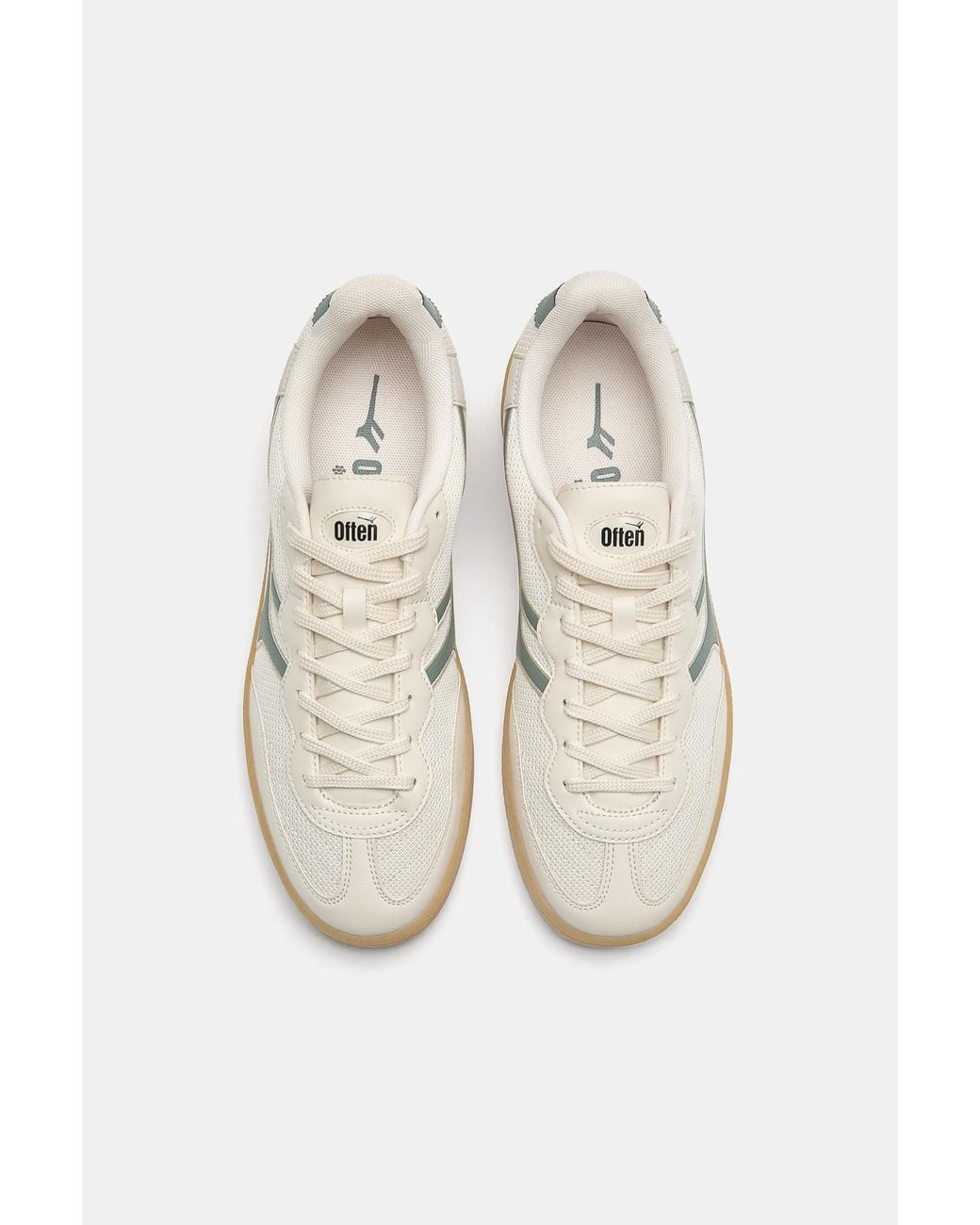 Pull&Bear White Retro Fabric Trainers for men