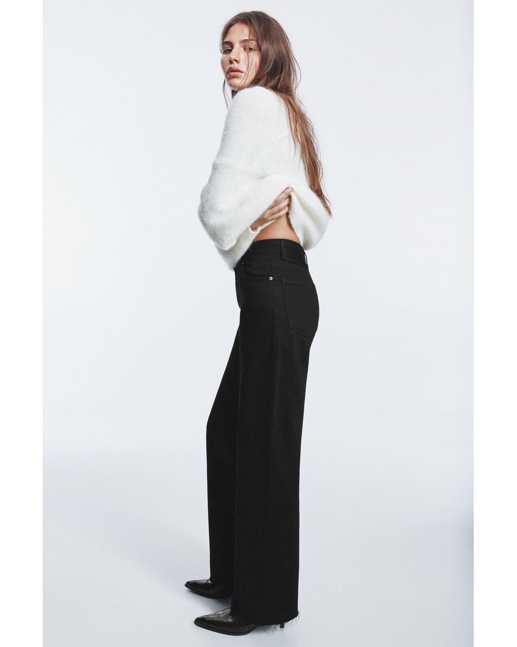 Pull&Bear Blue High-Waist Wide Straight-Leg Jeans