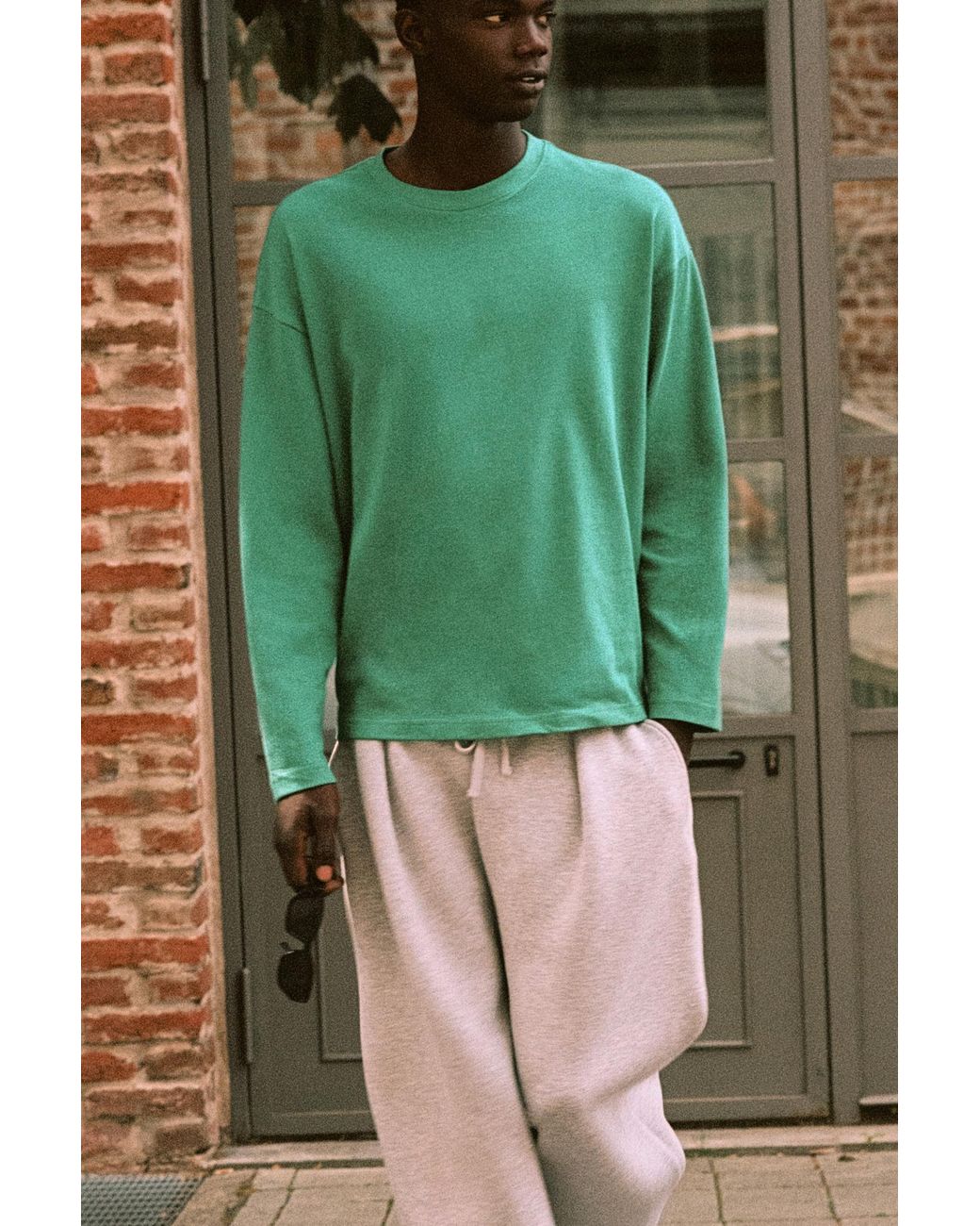 Pull&Bear Green Heavy Weight Relaxed Fit T-Shirt for men