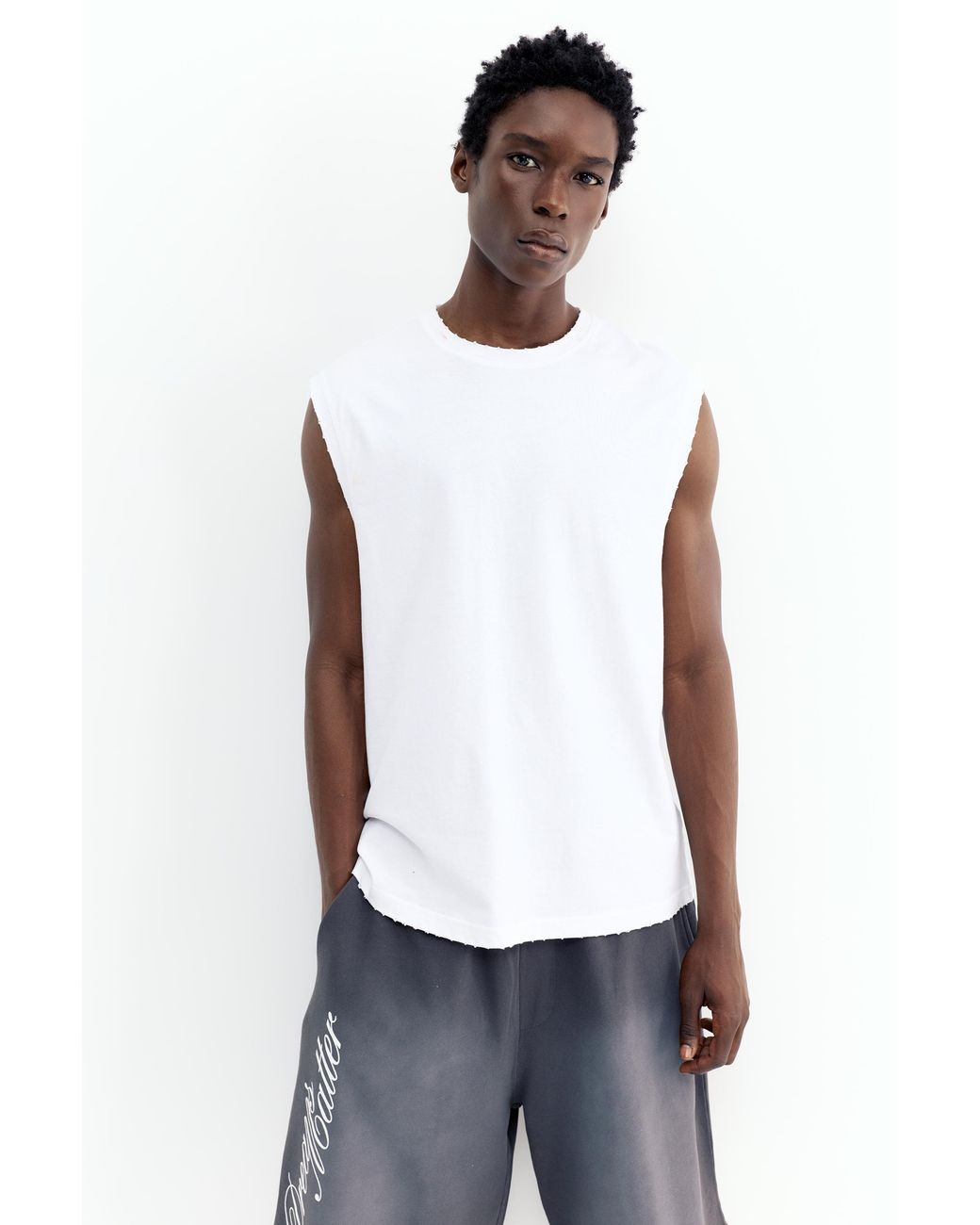 Pull&Bear White Strappy Top for men