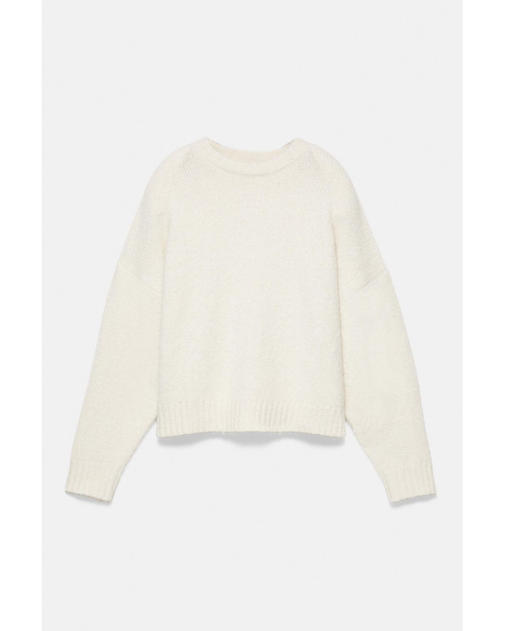 Pull&Bear White Basic-Strickpullover