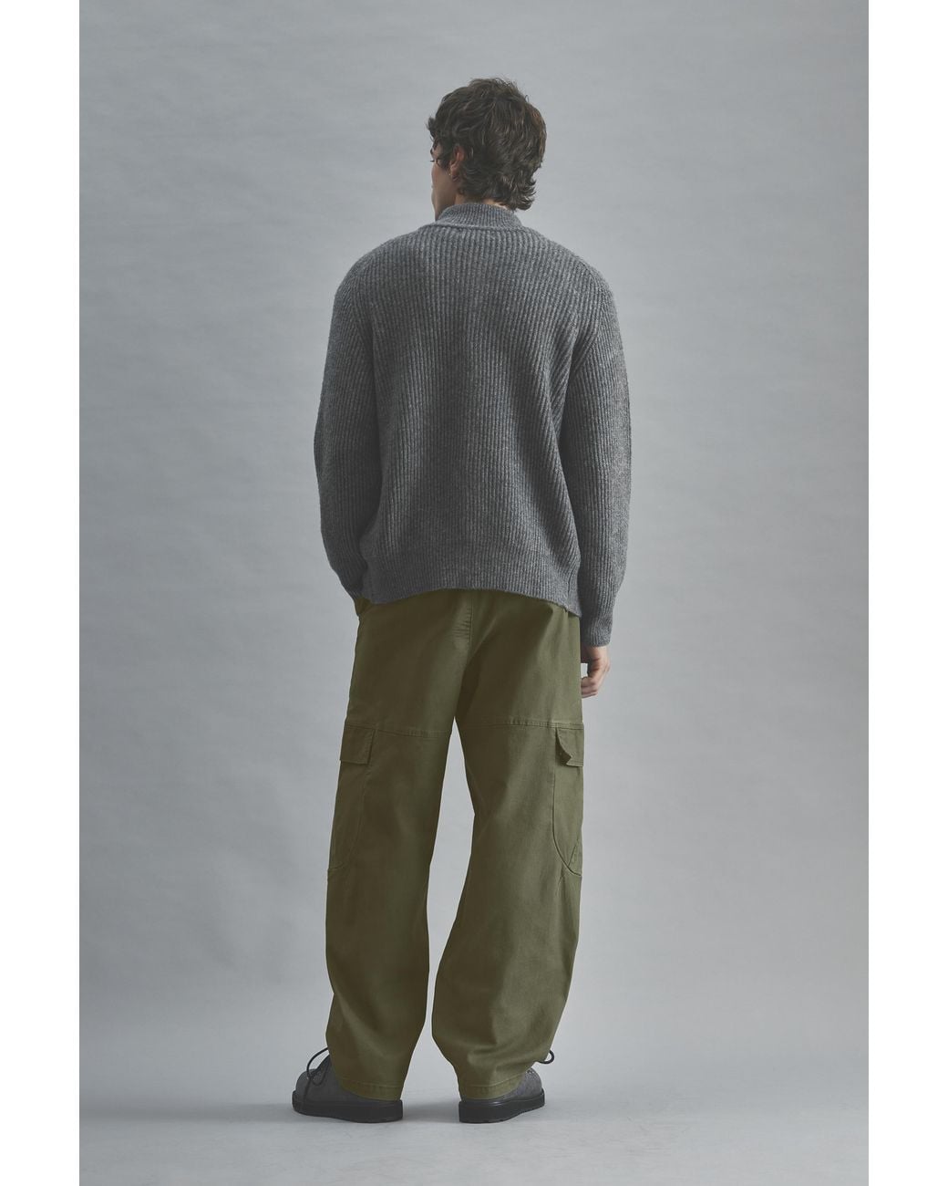 Pull&Bear Blue Barrel Cargo Trousers for men