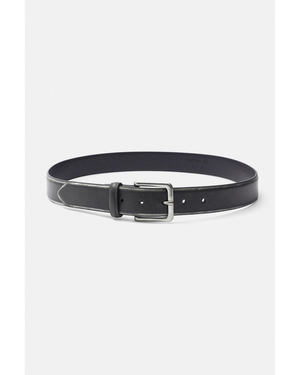 Pull&Bear Black Stwd Distressed Belt for men