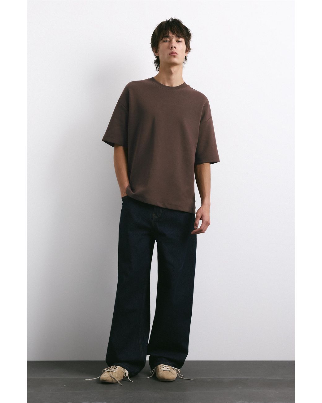 Pull&Bear Sweatshirt Mit Kurze Ärmel Und Interlock in Brown für Herren