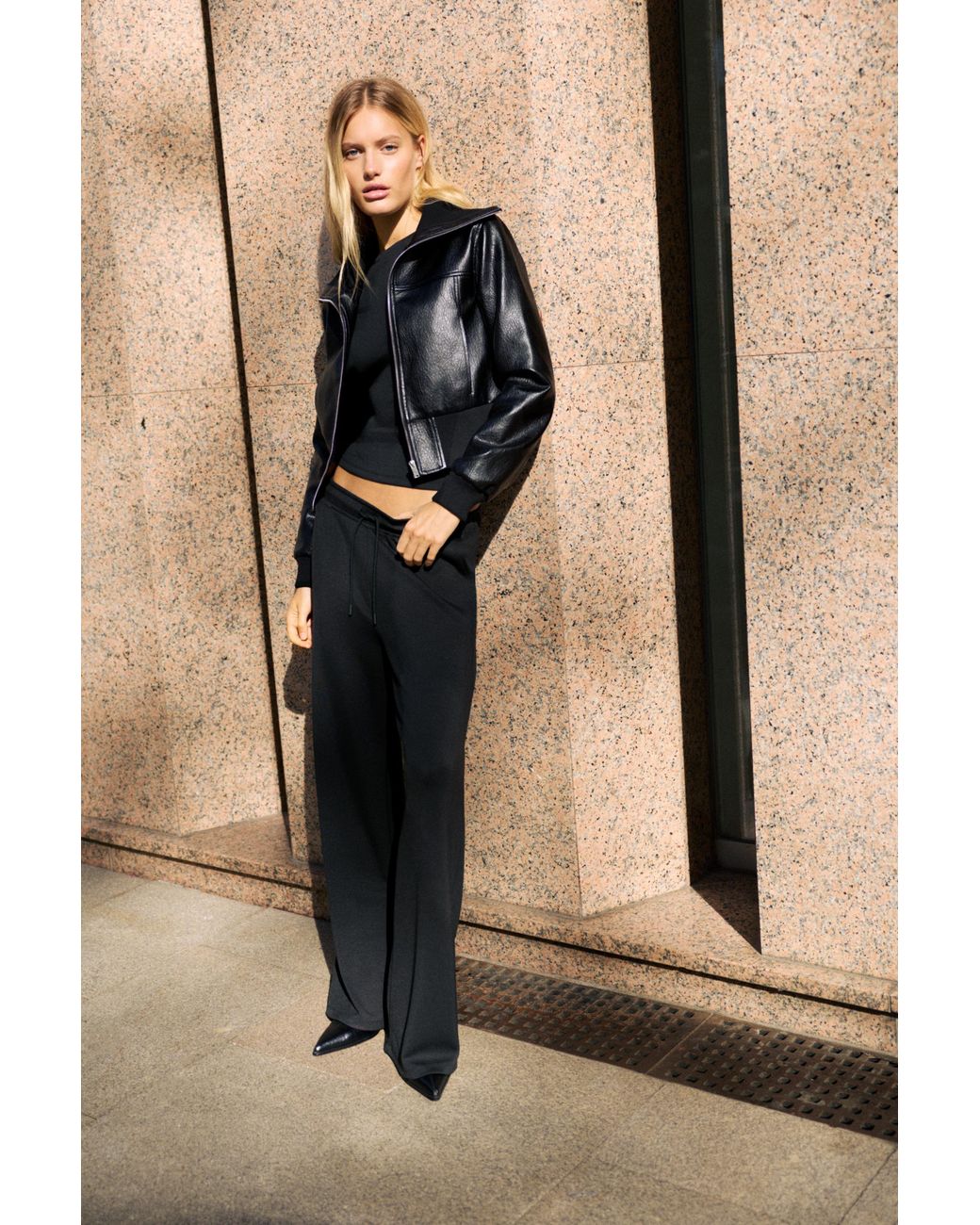 Pull&Bear Blue Soft-Touch Wide-Leg Trousers