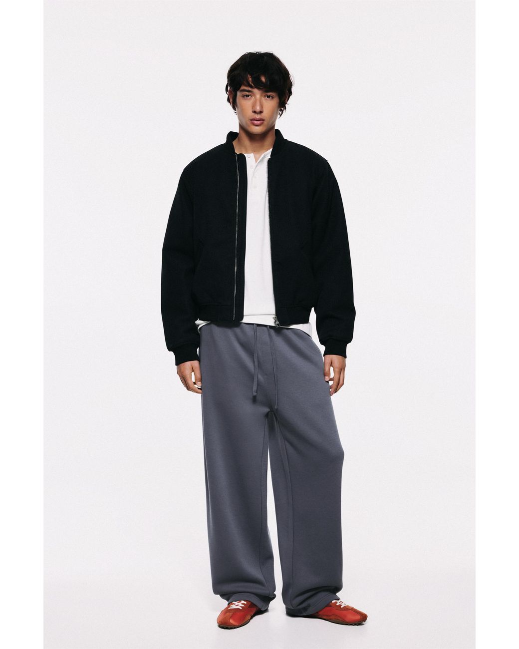 Pull&Bear Blue Basic Baggy Tracksuit Bottoms for men