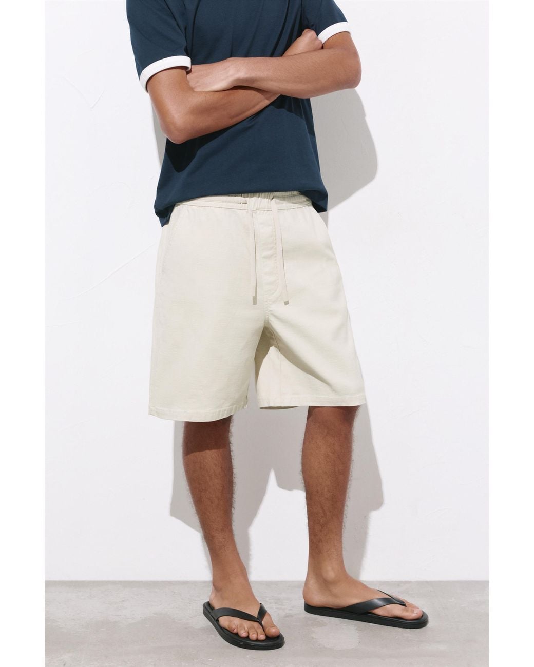 Pull&Bear Blue Bermuda Sweat Shorts for men