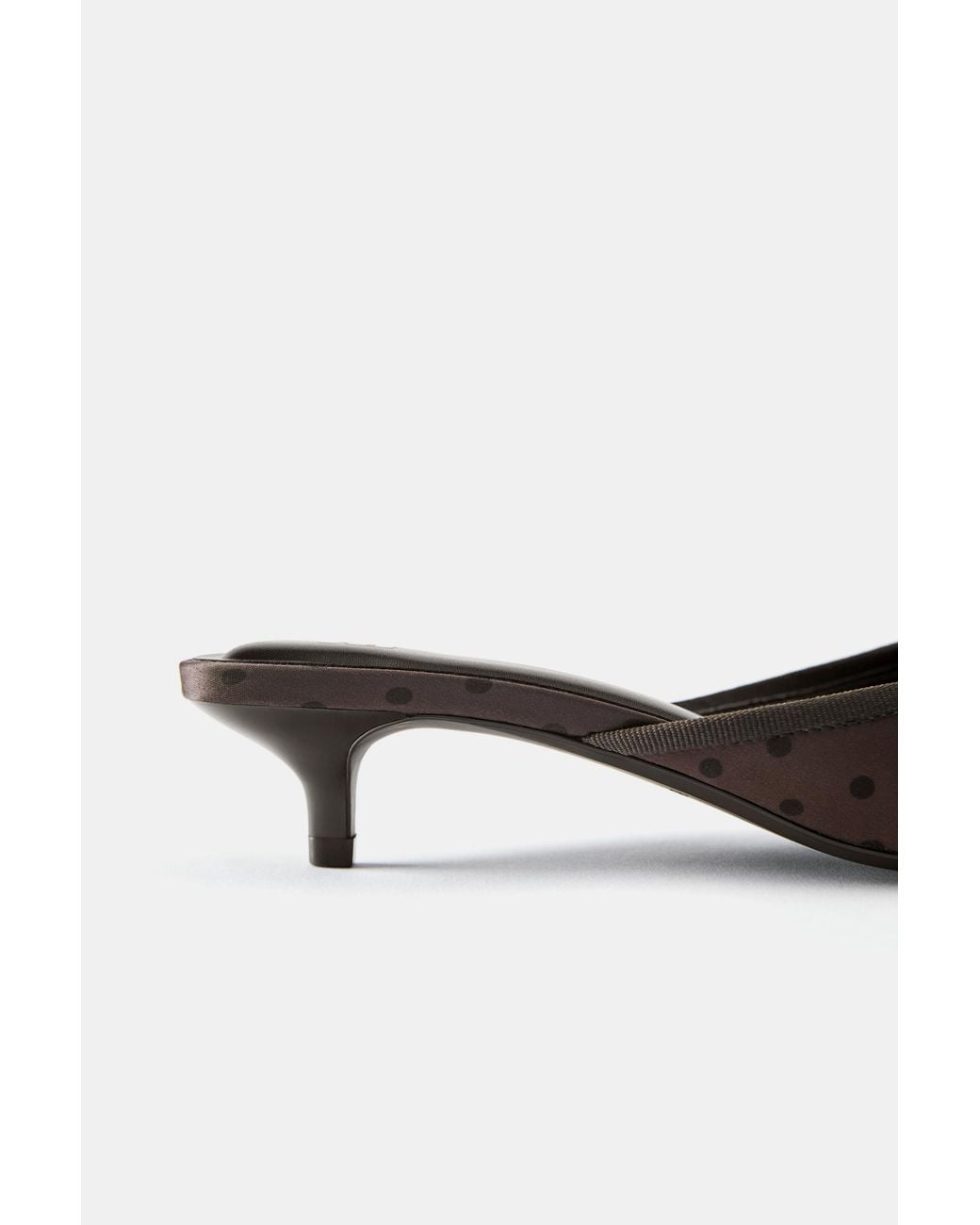 Pull&Bear White Polka Dot Mule Heels