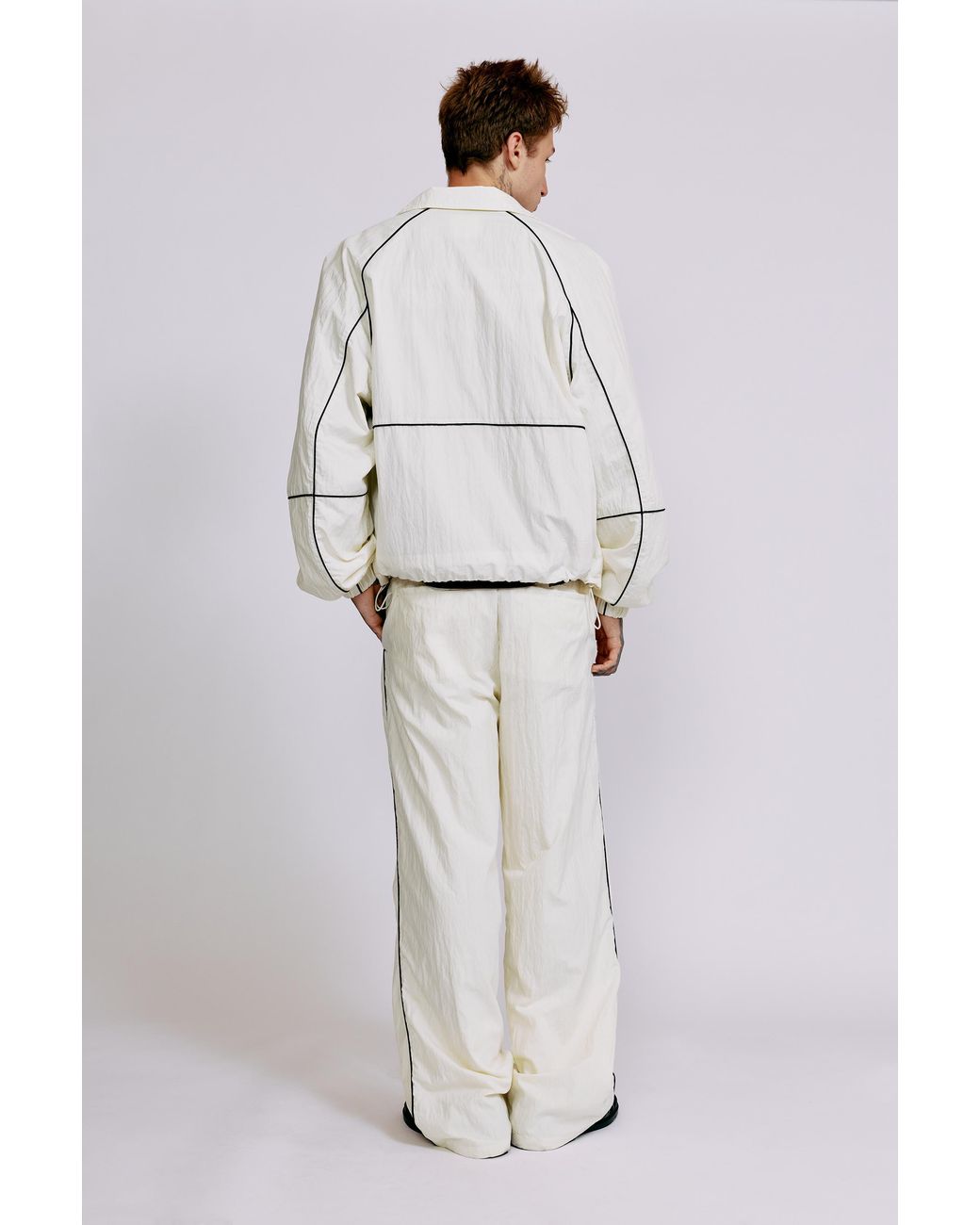 Pull&Bear Natural Lightweight Contrast Stitch Jacket for men