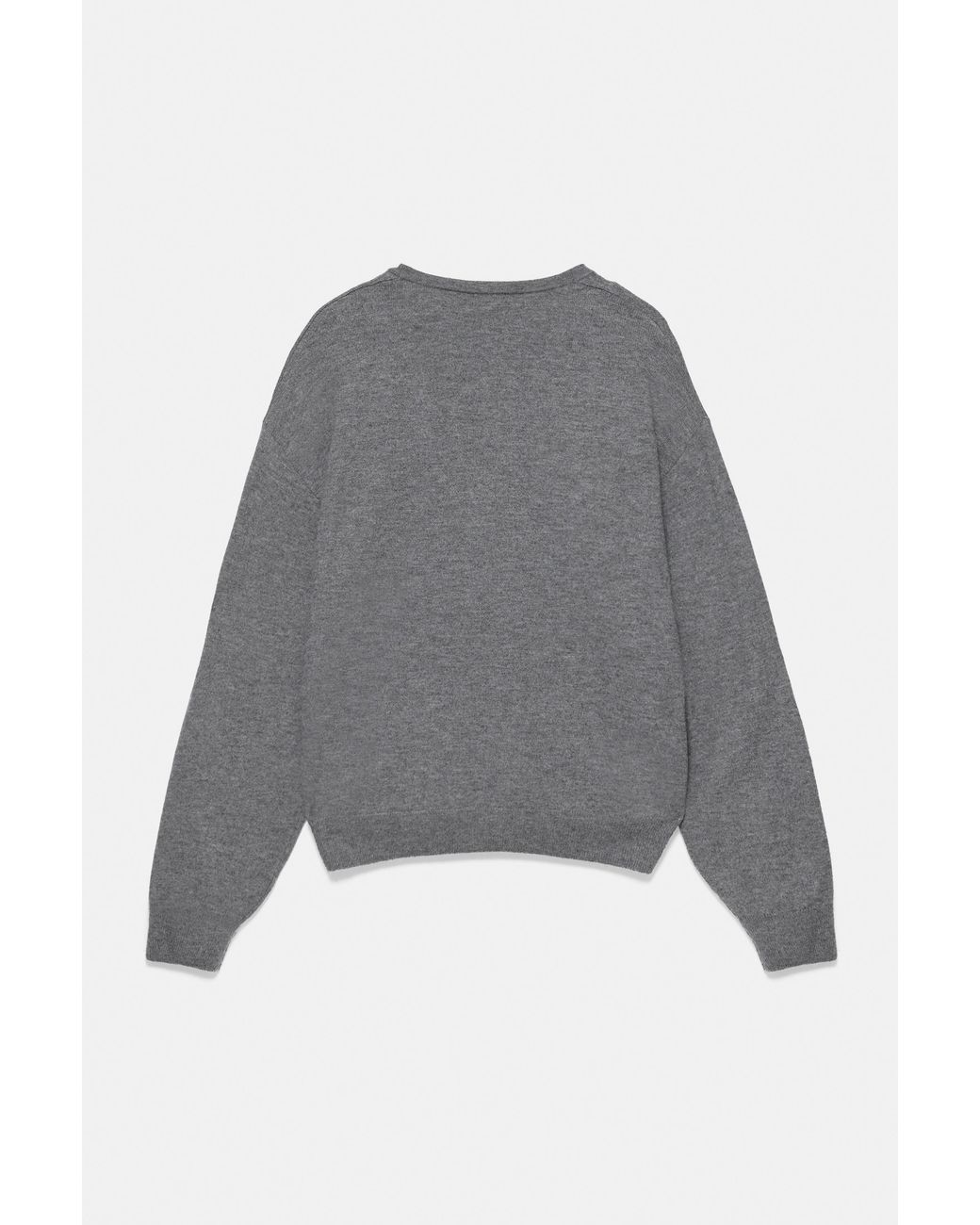 Pull&Bear Basis Trui Met V-Hals in het Gray