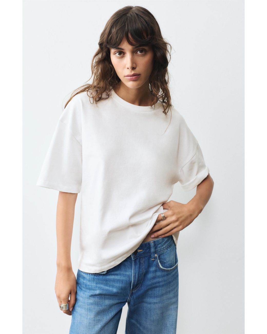 Pull&Bear Black Oversize Short Sleeve T-Shirt