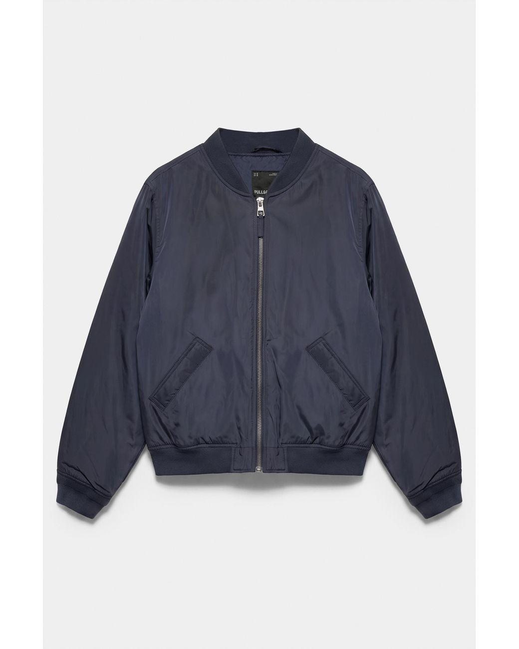 Pull&Bear Blue Quilted Bomber Jacket for men