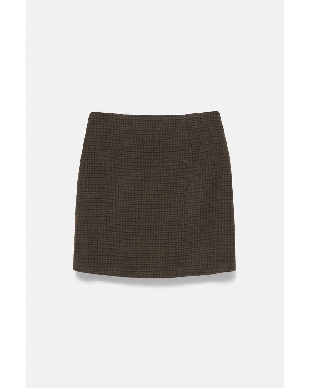 Pull&Bear Brown Check Midi Skirt With Belt