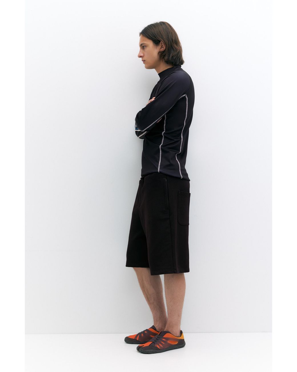 Pull&Bear Black Pleasures X Stwd Bermuda Sweat Shorts for men