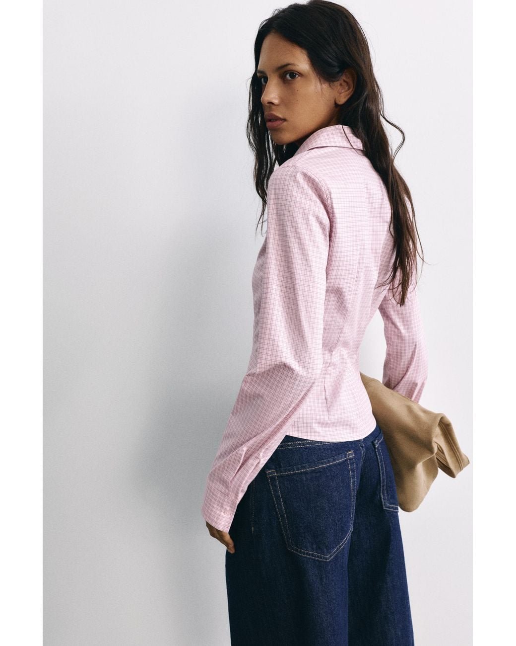 Pull&Bear Pink Fitted Wide-Cuff Shirt