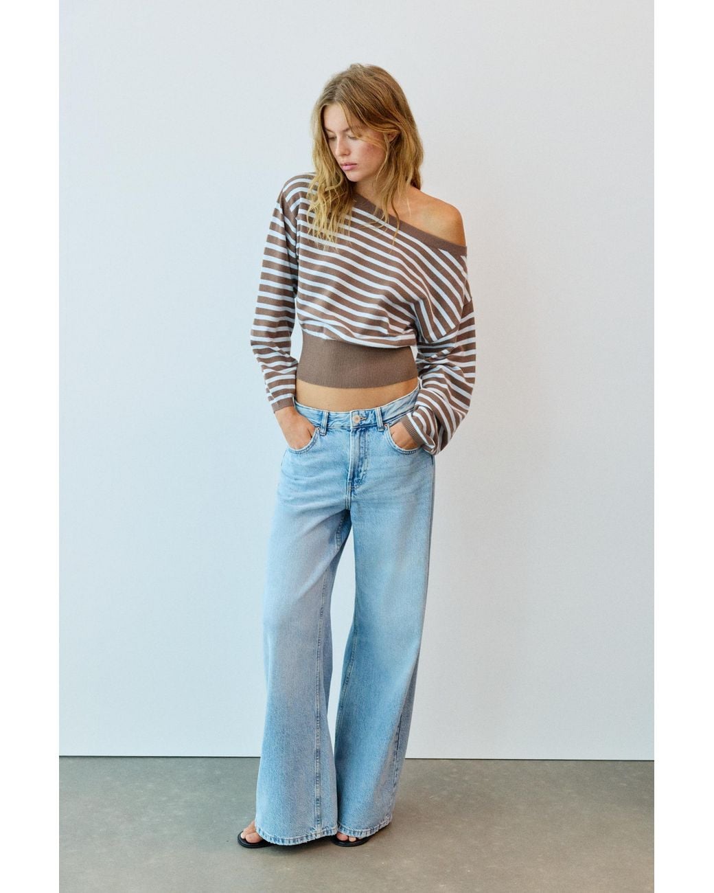 Pull À Encolure Asymétrique Pull&Bear en coloris Blue