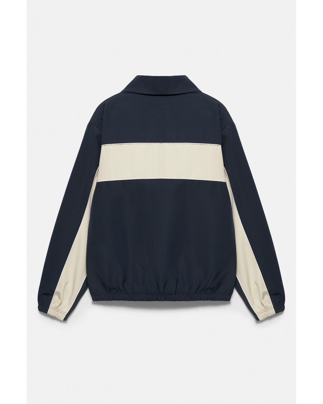 Pull&Bear Blue Zip-Up Panelled Jacket for men