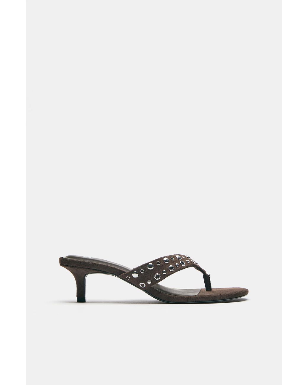 Pull&Bear Blue Heeled Sandals With Studs