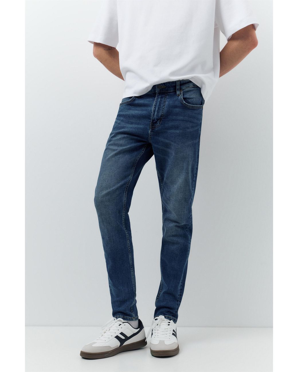 Pull&Bear Blue Basic Skinny Jeans for men