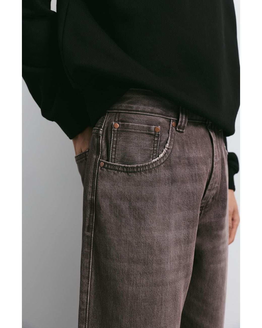 Pull&Bear Regular-Straight-Jeans in Black für Herren