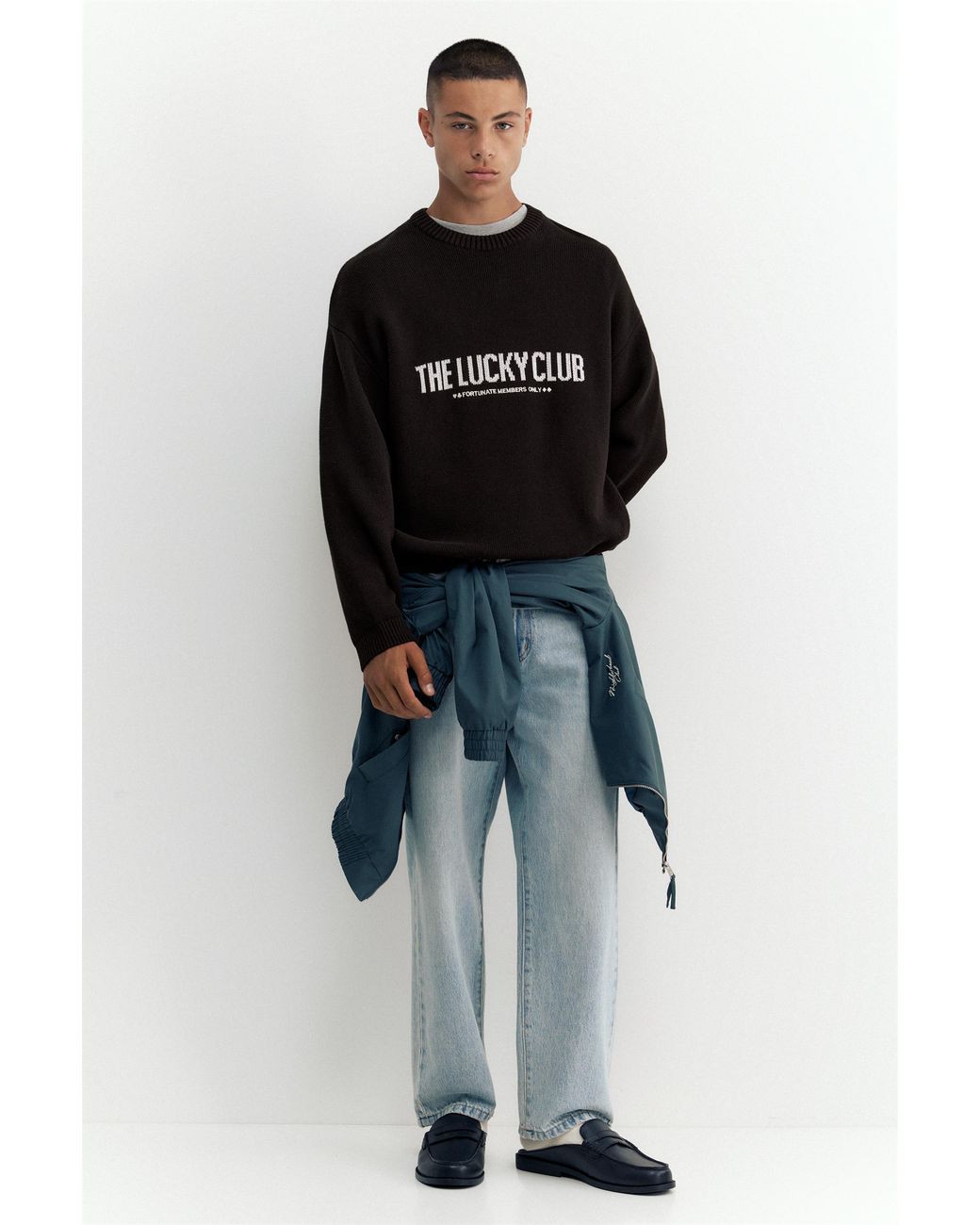 Pull&Bear Stwd-Grafikpullover in Blue für Herren