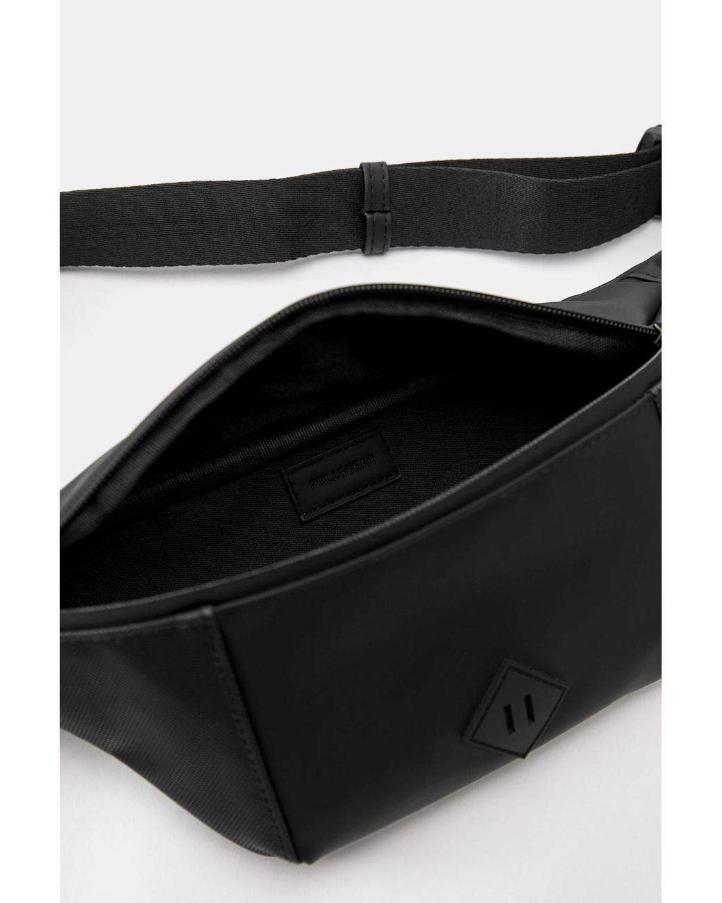Pull&Bear Gray Rubberised Belt Bag for men