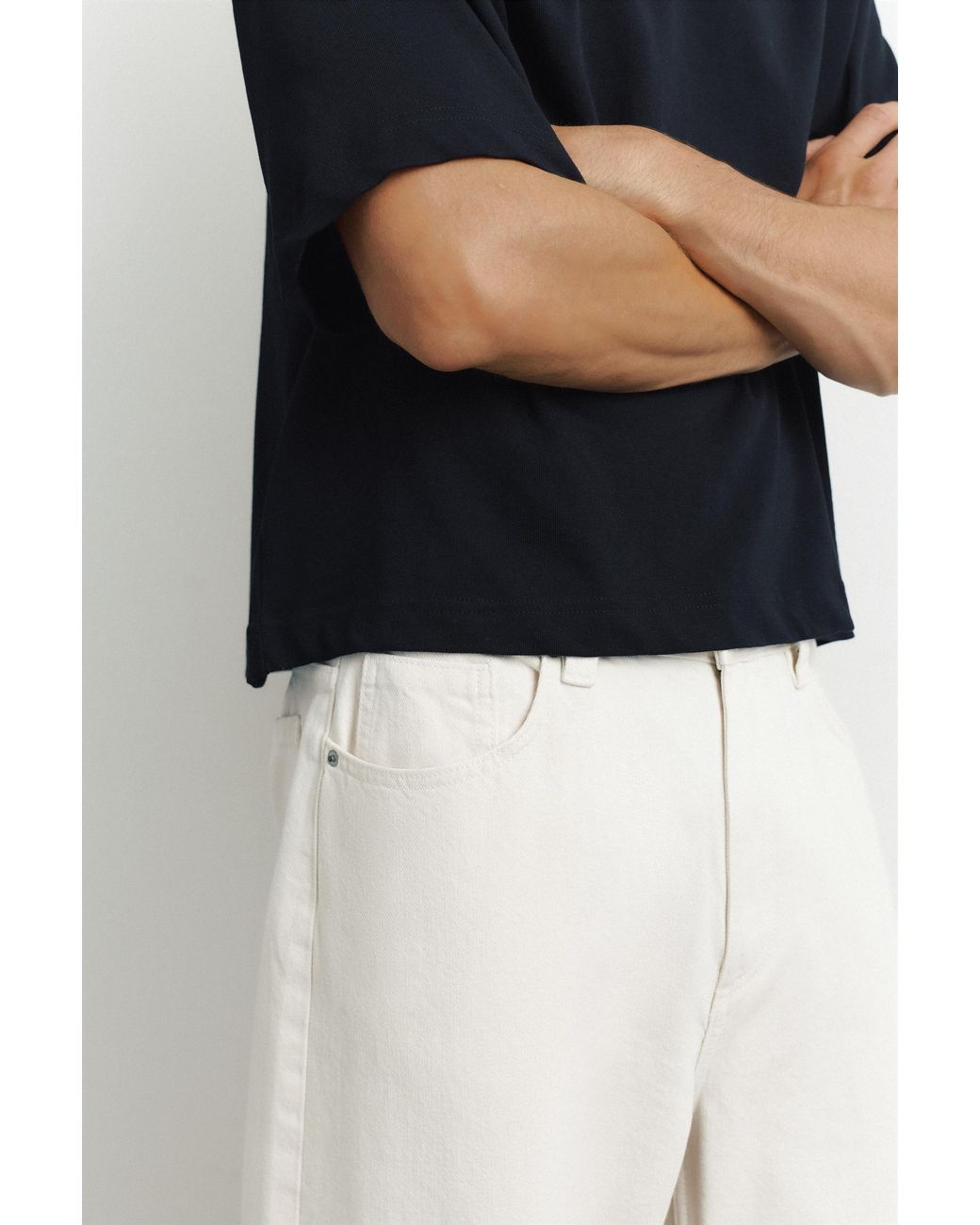 Pull&Bear Baggy Pofmodel Jeans in het White voor heren