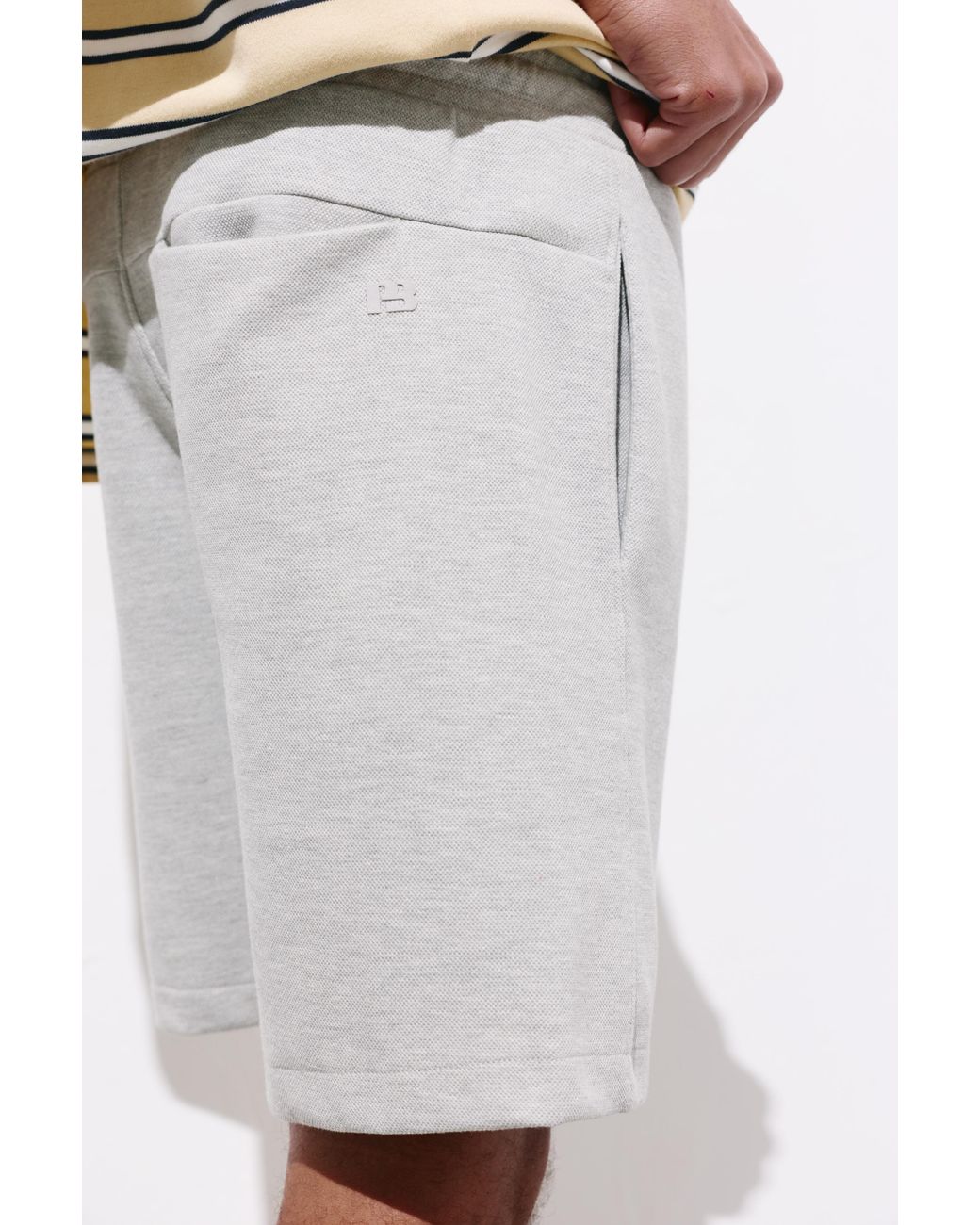 Pull&Bear Blue Piqué Jogger Bermuda Shorts for men