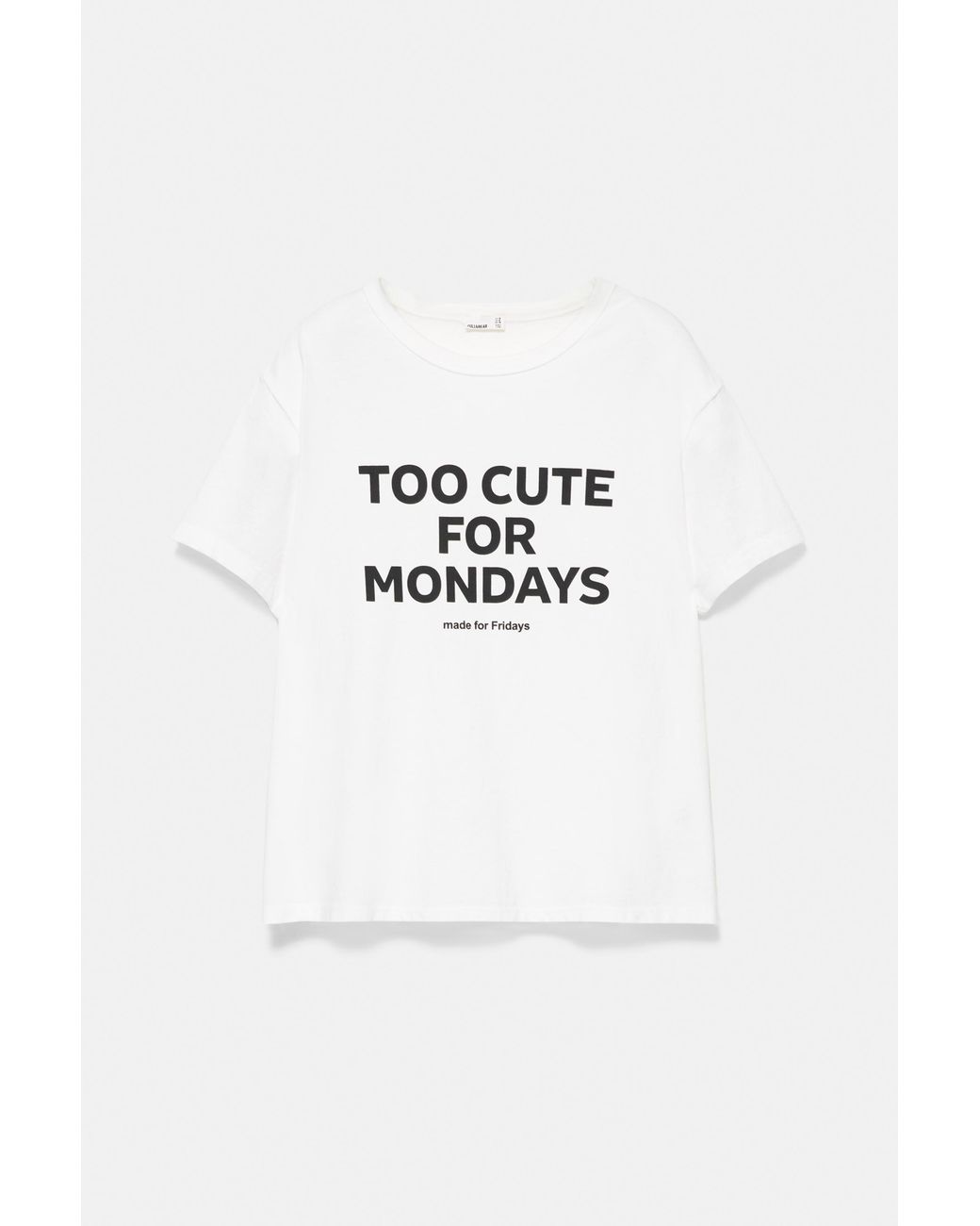 Pull&Bear Gray Graphic Slogan T-Shirt