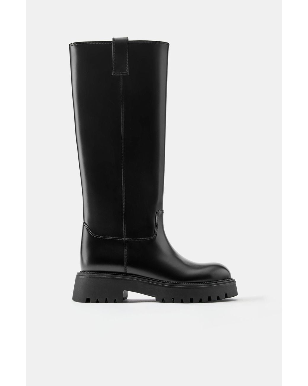 Pull&Bear Black Flat Tall Boots