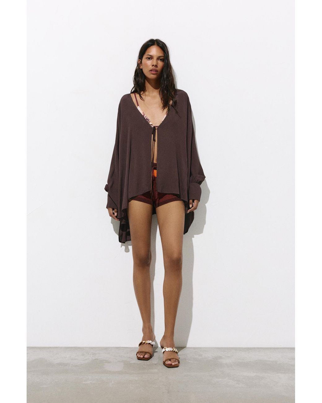 Pull&Bear Black Flowing Cape Blouse