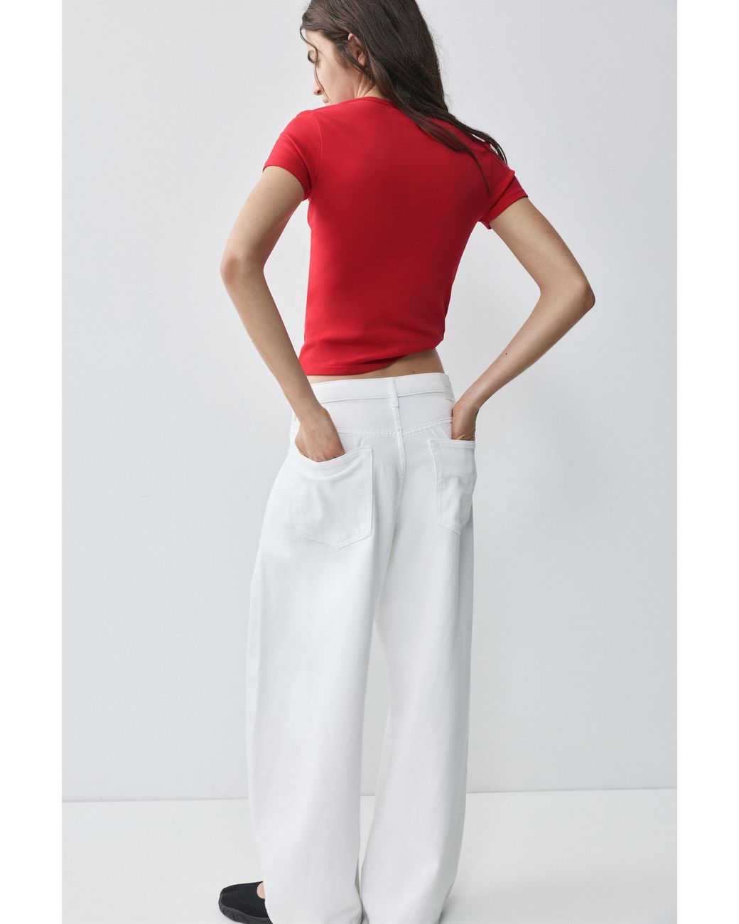 Pull&Bear Red Fitted Short Sleeve T-Shirt