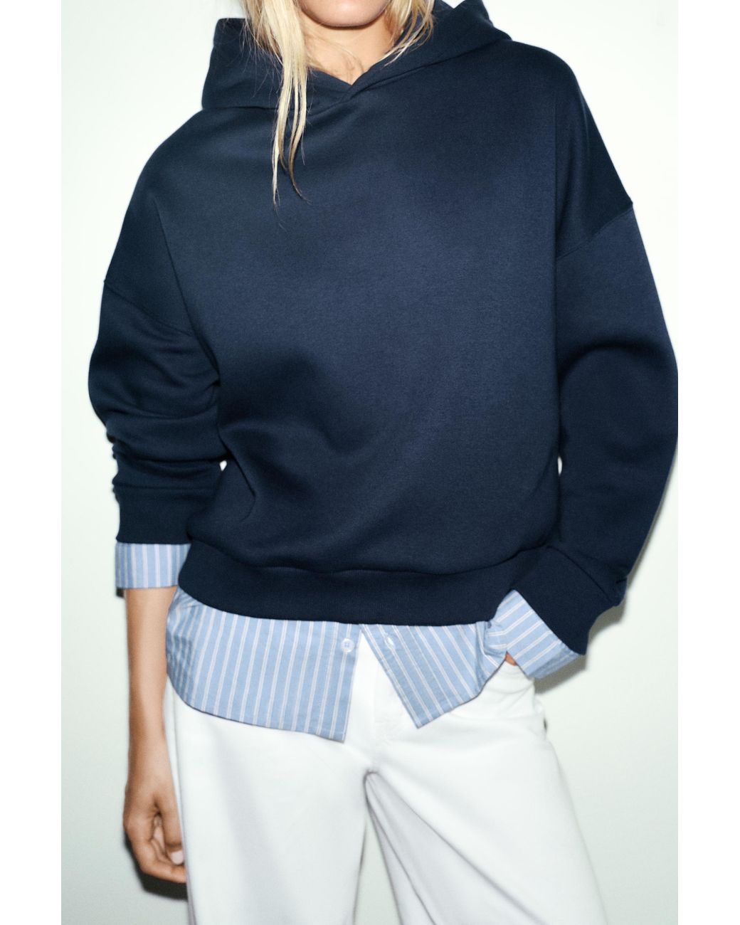 Pull&Bear Blue Combined Hoodie