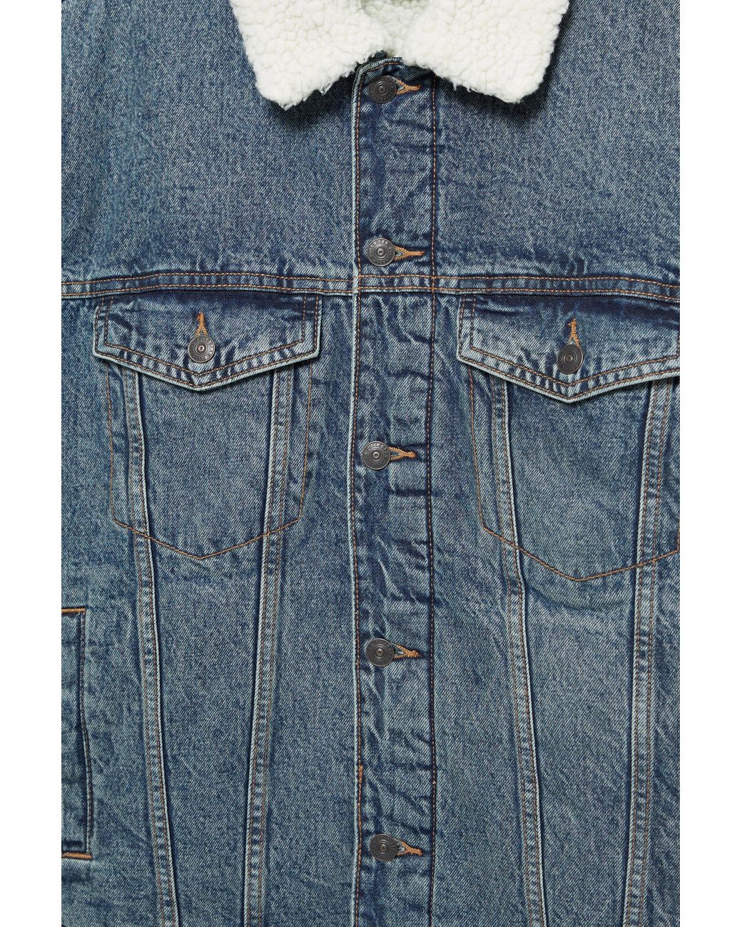 Pull&Bear Denim Jack Met Teddykraag in het Blue voor heren
