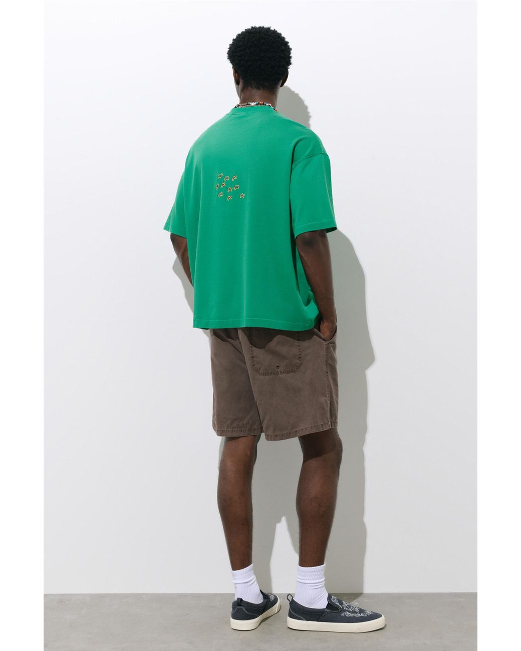 Pull&Bear Green Stwd Star T-Shirt for men