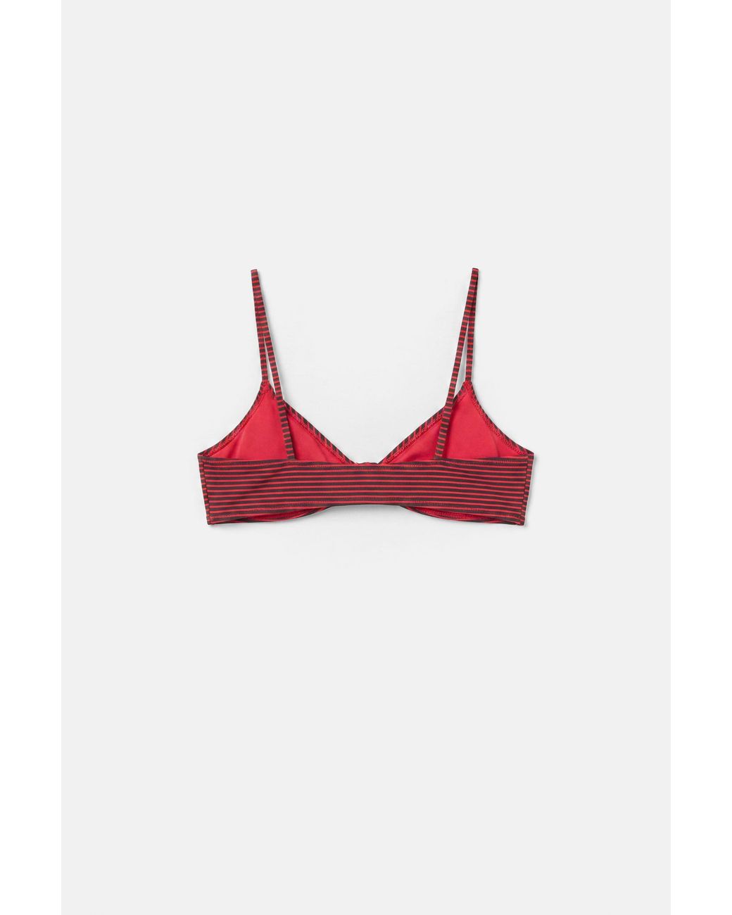 Pull&Bear Orange Striped Bikini Top