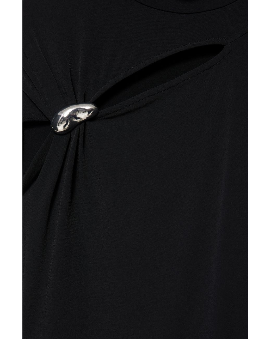 Pull&Bear Black Top With Cut-Out Appliqué