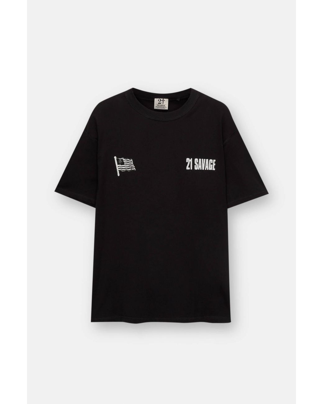 Pull&Bear 21 Savage T-Shirt in Black for Men | Lyst UK