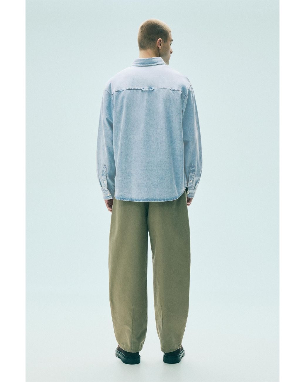 Pull&Bear Denim Overhemd Met Lange Mouw in het Blue voor heren