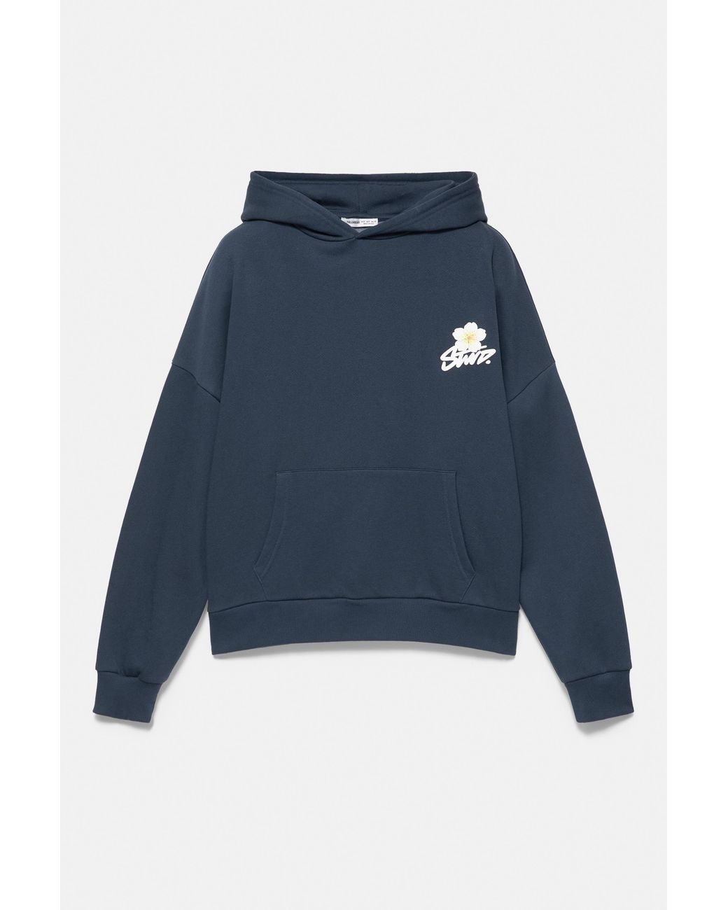 Pull&Bear Blue Daisy Graphic Hoodie
