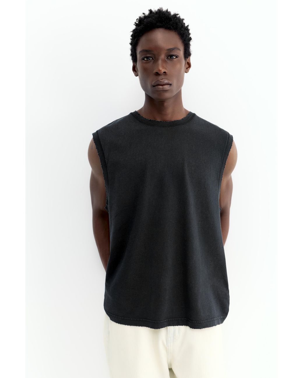 Pull&Bear Black Strappy Top for men