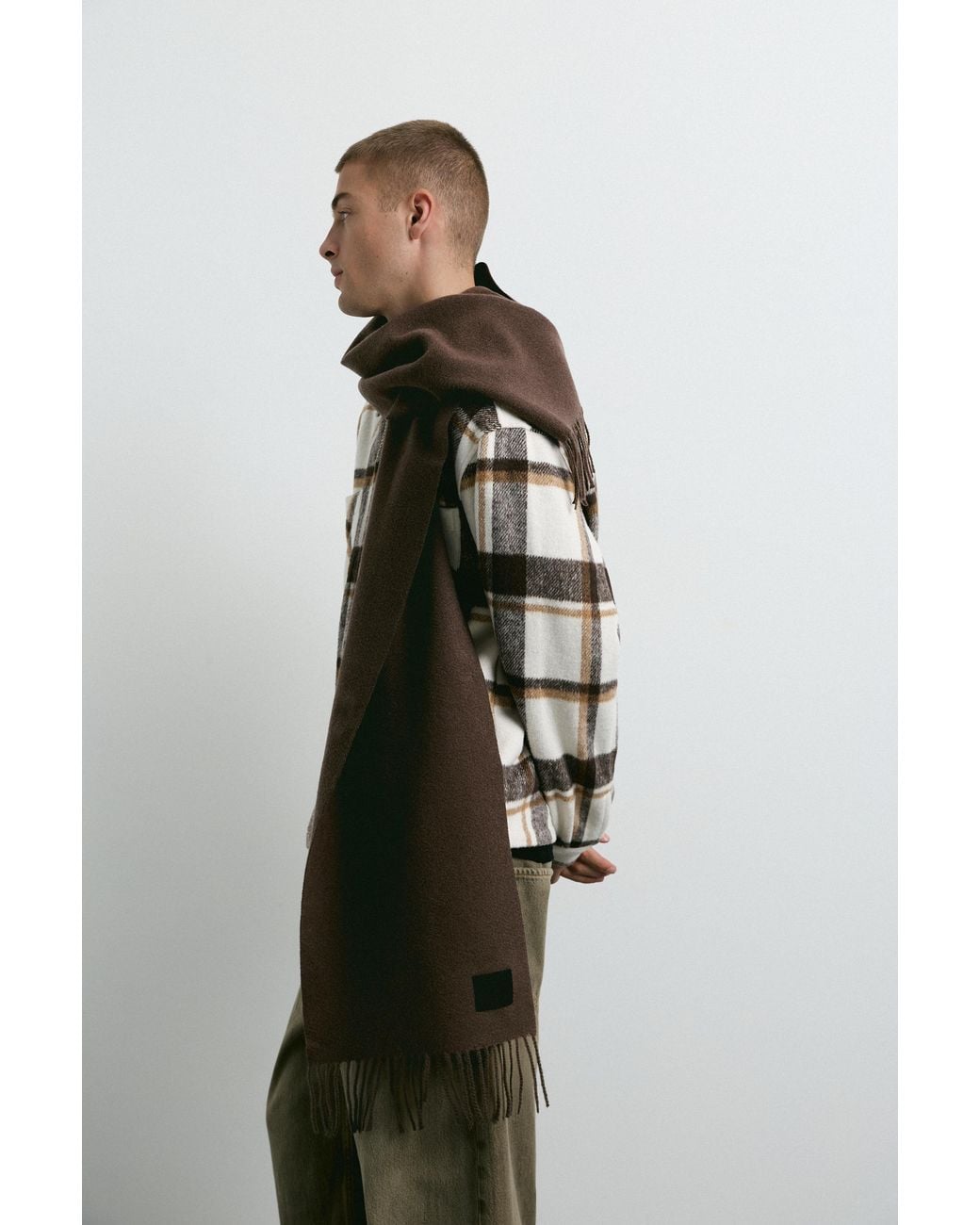 Pull&Bear Basis-Schal Mit Fransen in Brown für Herren