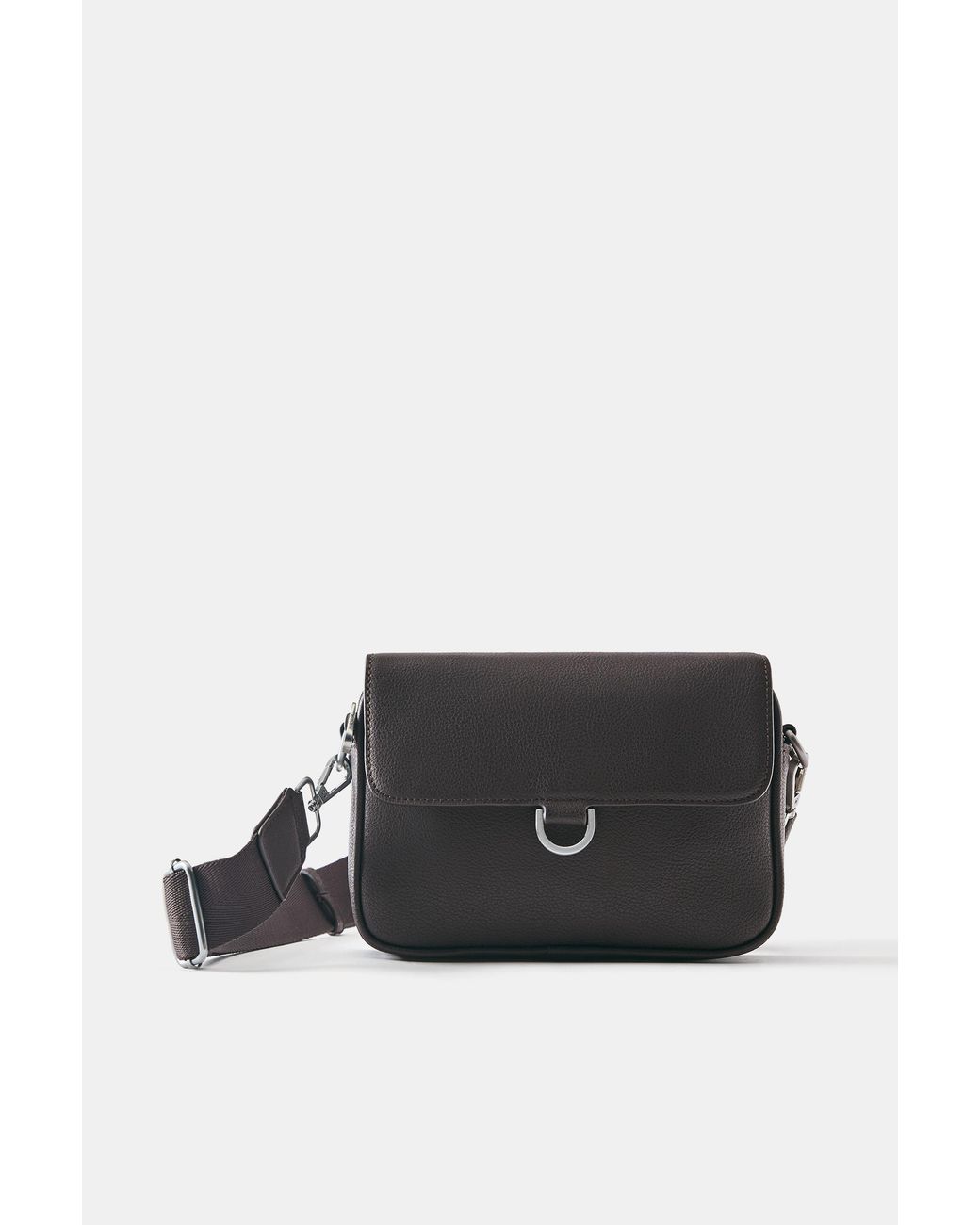 Pull&Bear Black Crossbody Bag With Ring for men