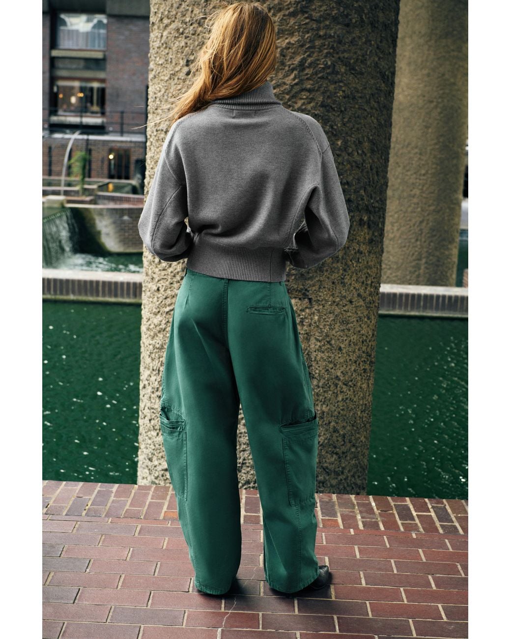 Pull&Bear Green Zip-Up Cardigan