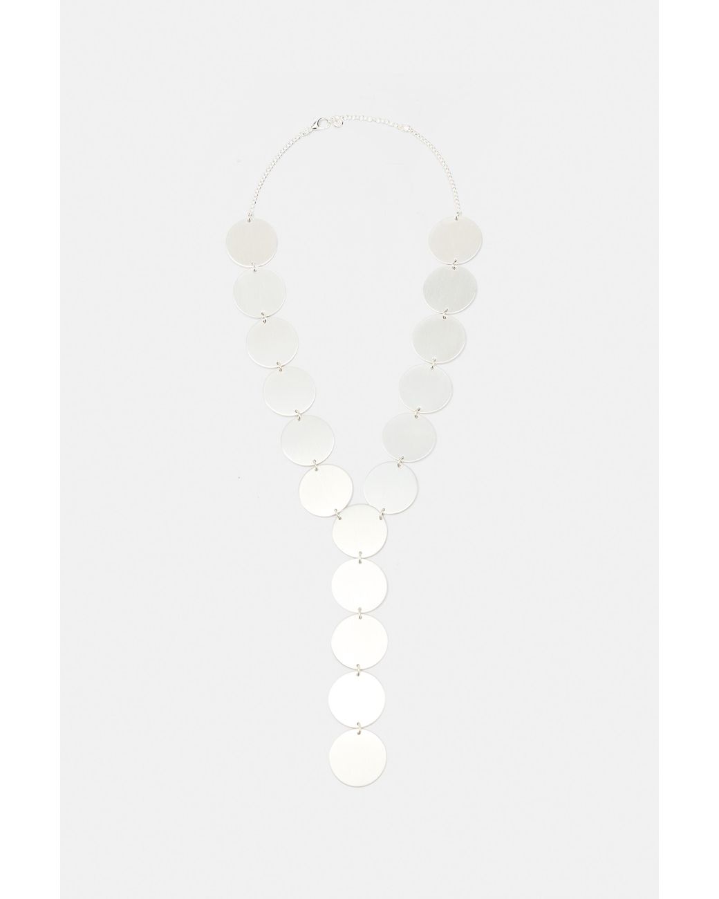Pull&Bear White Circle Lariat Necklace